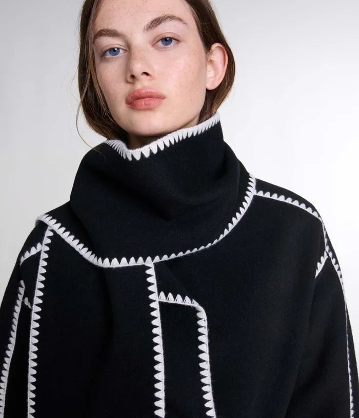 Maje Twotone Doublefaced Coat Women Coats