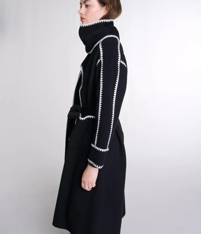 Maje Twotone Doublefaced Coat Women Coats