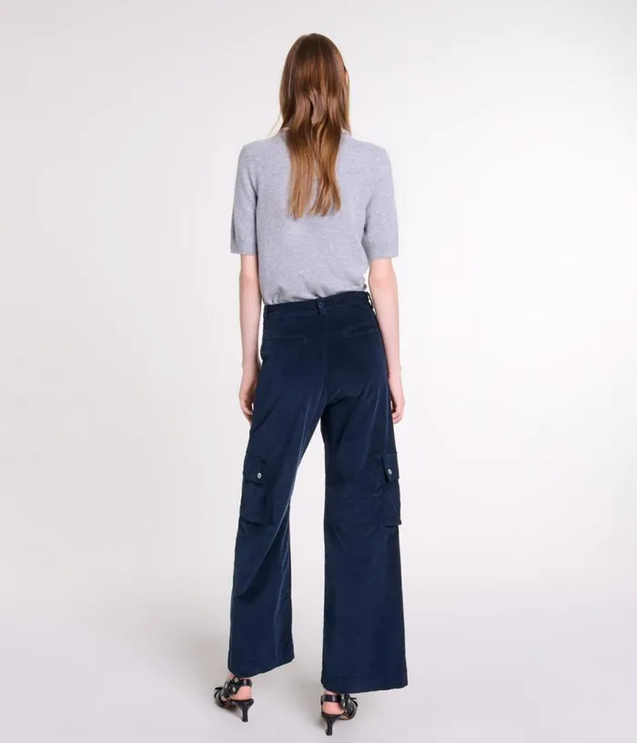 Maje Velour Cargo Trousers Women Pants and Jeans