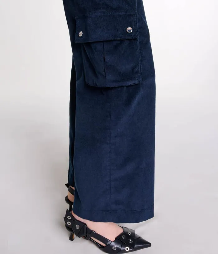 Maje Velour Cargo Trousers Women Pants and Jeans