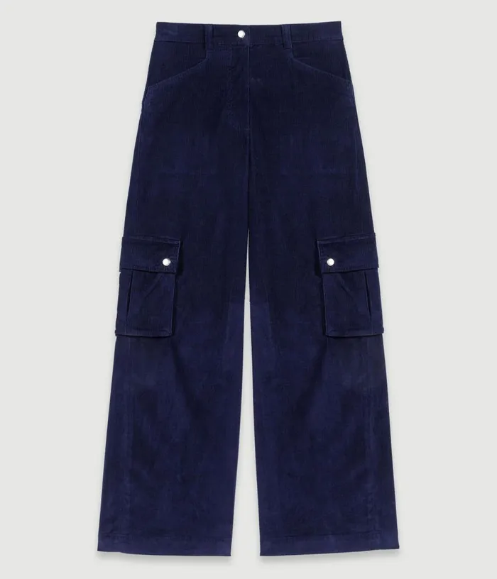 Maje Velour Cargo Trousers Women Pants and Jeans