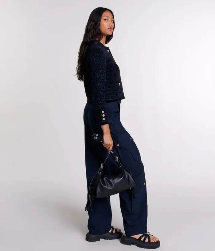 Maje Velvet Knit Cardigan Women Sweaters and Cardigans