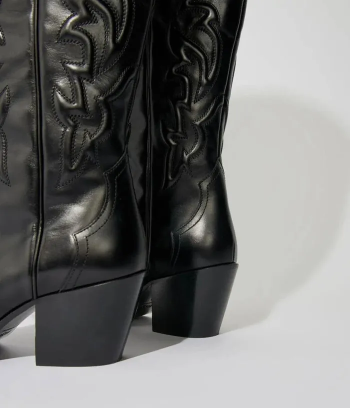 Maje Western Leather Boots Women Booties and Boots
