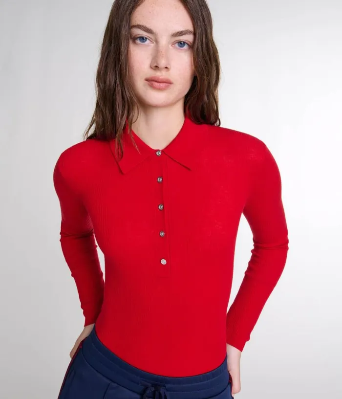 Maje Wool And Silk Bodysuit Women Tops and Shirts