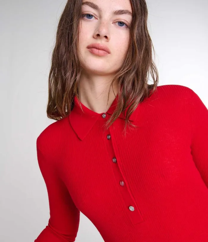 Maje Wool And Silk Bodysuit Women Tops and Shirts