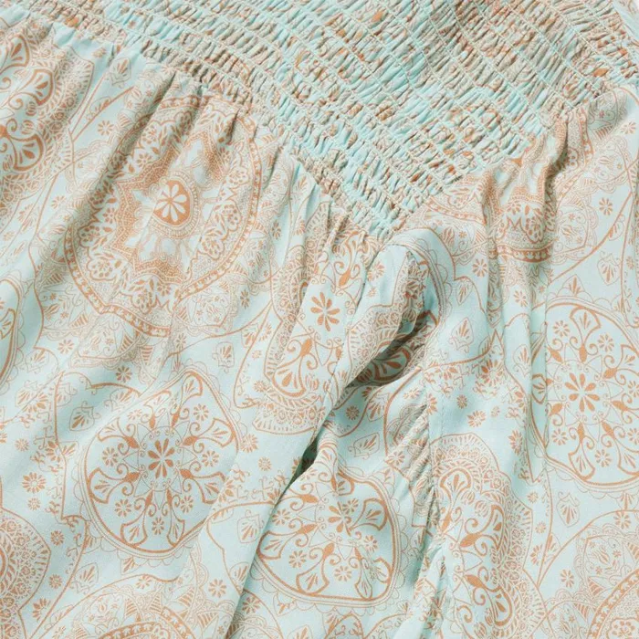Mandala Print Peasant Blouse Blue Women Stetson Blouses