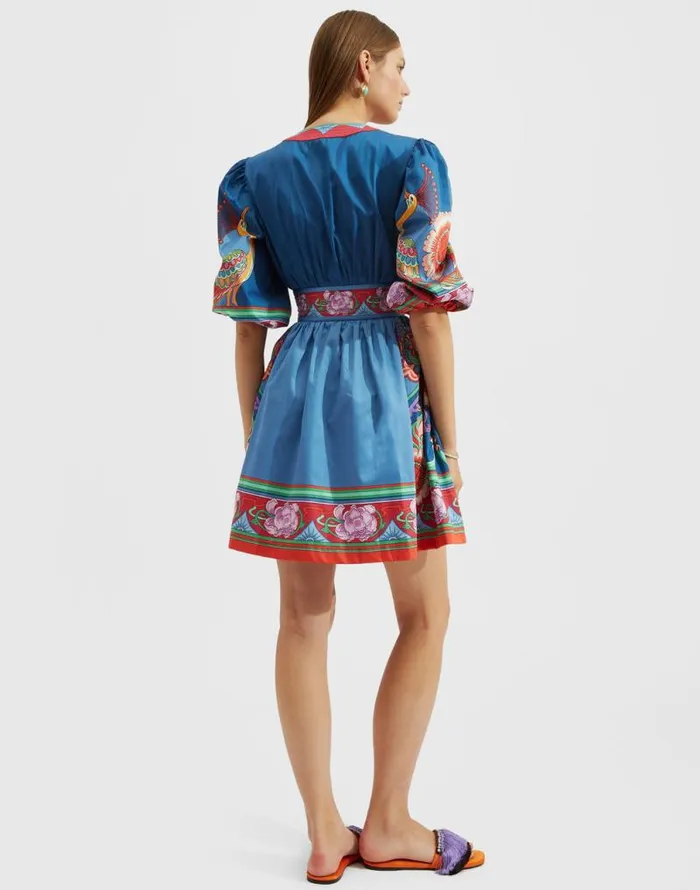 Margherita Dress Placed Taormina Place Navy Women La Double J Dresses Margherita Dress Placed Taormina Place Navy Women La Double J Dresses