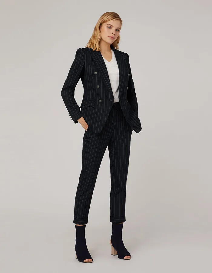 MARYLING Blazers Striped PeakLapel DoubleBreasted Blazer Mix 8211 Women