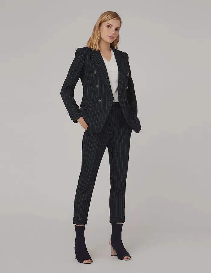 MARYLING Blazers Striped PeakLapel DoubleBreasted Blazer Mix 8211 Women