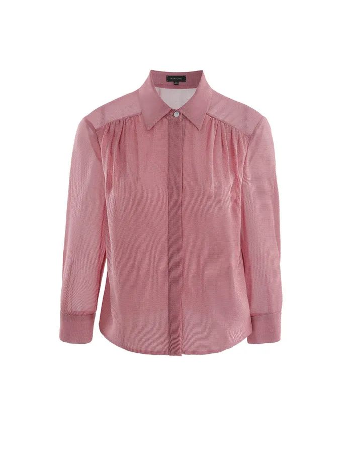 MARYLING Blouse HOUNDSTOOTH CHECKS SHIRT Indian Red 8211 Women