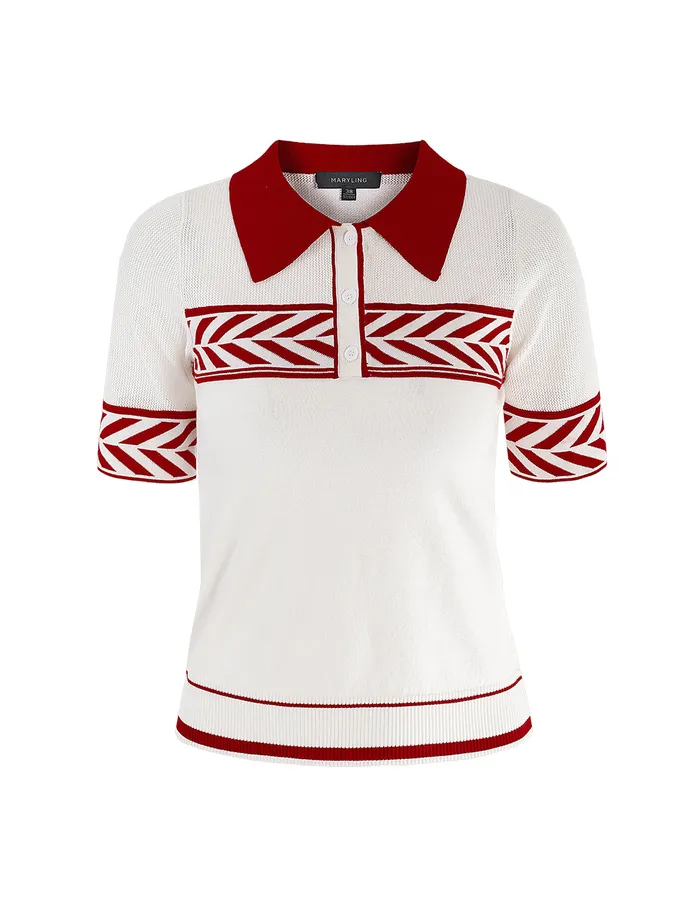 MARYLING Blouse Point Collar Buttoned Knitted Top Mix 8211 Women MARYLING Blouse Point Collar Buttoned Knitted Top Mix 8211 Women