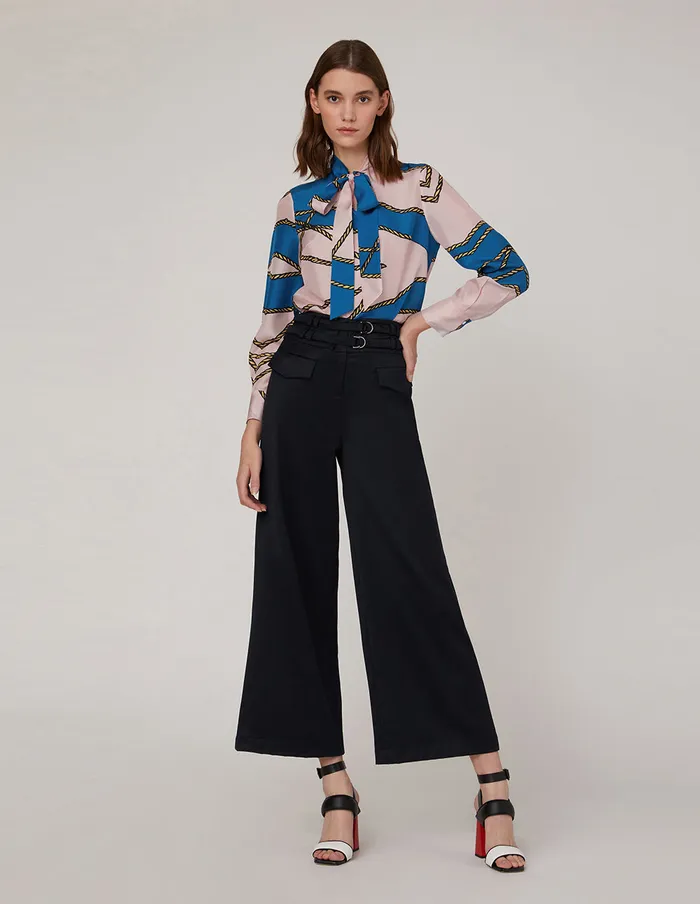 MARYLING Blouse TIENECK NAUTICAL PRINT BLOUSE Mix 8211 Women MARYLING Blouse TIENECK NAUTICAL PRINT BLOUSE Mix 8211 Women