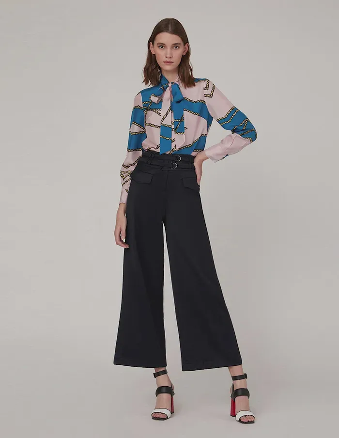 MARYLING Blouse TIENECK NAUTICAL PRINT BLOUSE Mix 8211 Women MARYLING Blouse TIENECK NAUTICAL PRINT BLOUSE Mix 8211 Women