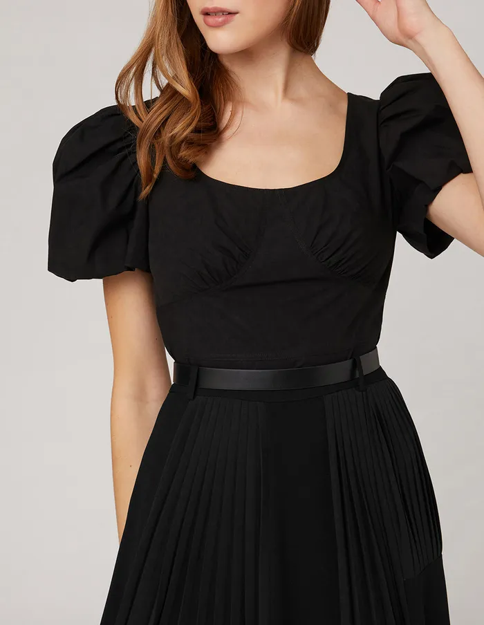MARYLING Blouse Vneck Puff Sleeves Top Black 8211 Women MARYLING Blouse Vneck Puff Sleeves Top Black 8211 Women