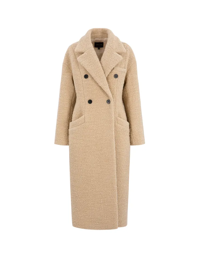 MARYLING Jacket and Coat Beige Large Lapel DoubleBreasted Coat Camel 8211 Women MARYLING Jacket and Coat Beige Large Lapel DoubleBreasted Coat Camel 8211 Women