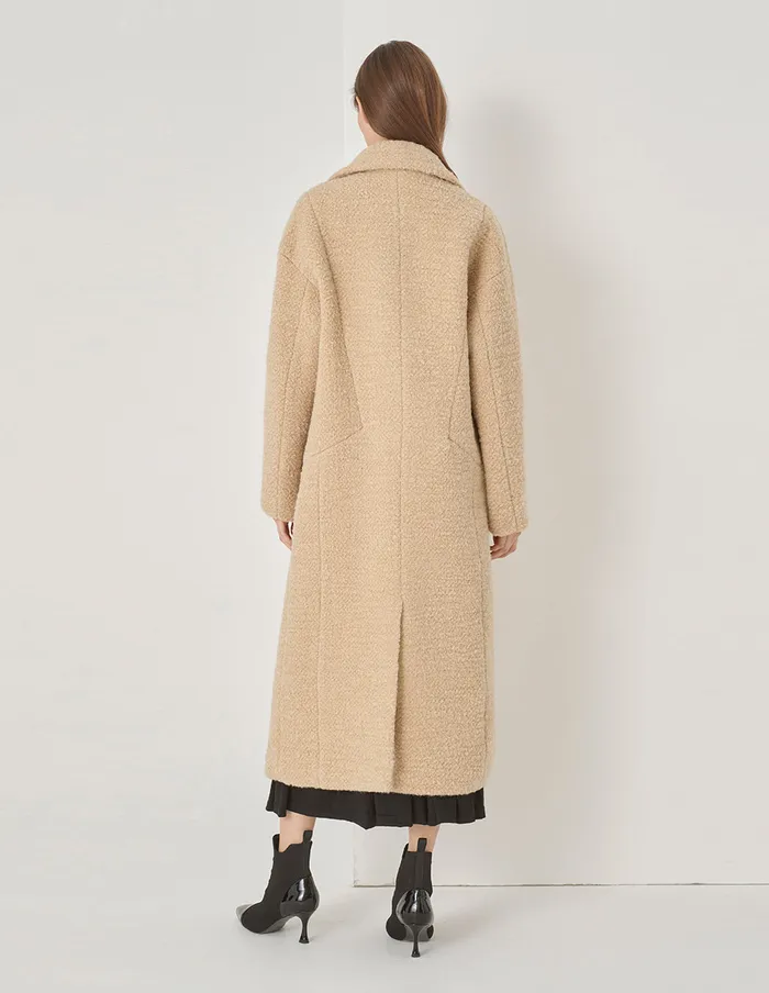 MARYLING Jacket and Coat Beige Large Lapel DoubleBreasted Coat Camel 8211 Women MARYLING Jacket and Coat Beige Large Lapel DoubleBreasted Coat Camel 8211 Women
