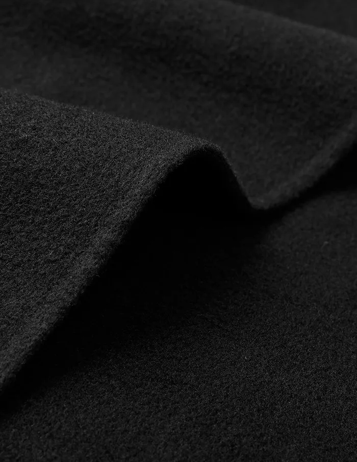 MARYLING Jacket and Coat Black Lapel Webbing Long Coat Black 8211 Women MARYLING Jacket and Coat Black Lapel Webbing Long Coat Black 8211 Women