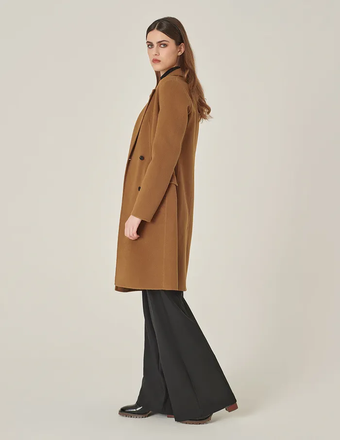 MARYLING Jacket and Coat Camel DoubleBreasted Silk Wool DoubleSided Coat Came 8211 Women MARYLING Jacket and Coat Camel DoubleBreasted Silk Wool DoubleSided Coat Came 8211 Women