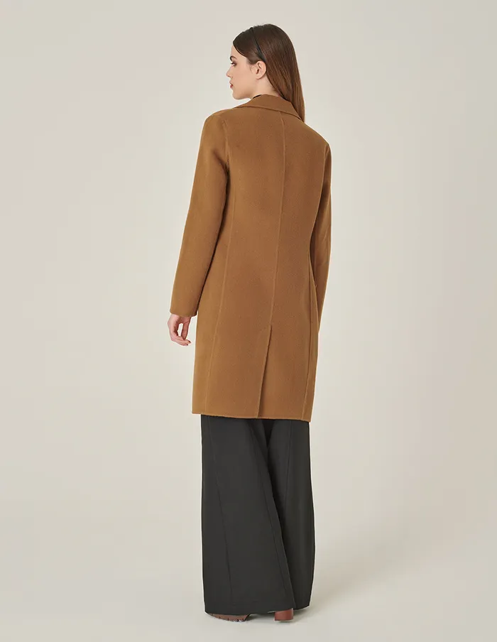MARYLING Jacket and Coat Camel DoubleBreasted Silk Wool DoubleSided Coat Came 8211 Women MARYLING Jacket and Coat Camel DoubleBreasted Silk Wool DoubleSided Coat Came 8211 Women
