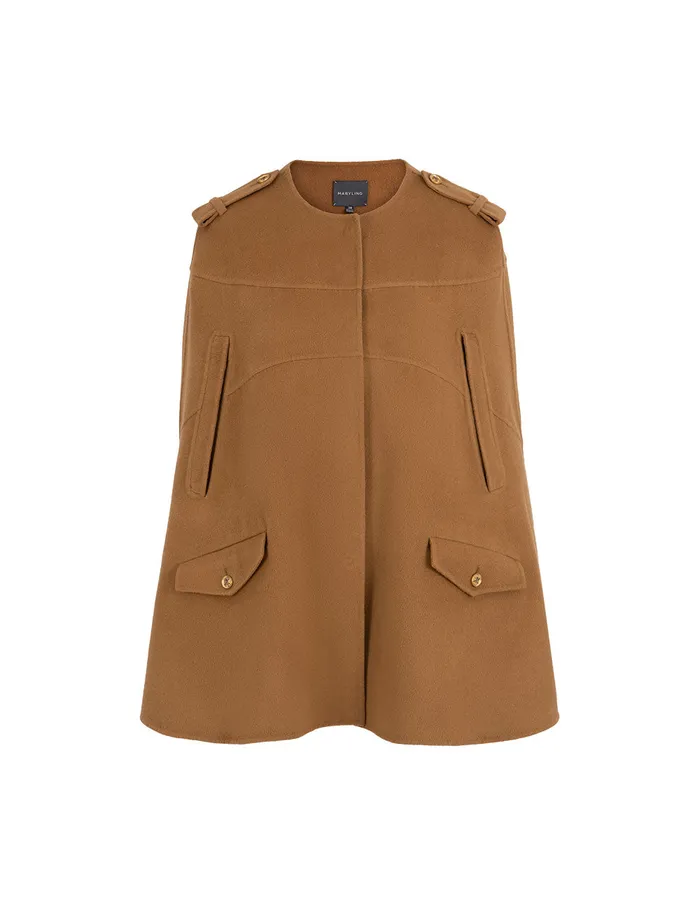 MARYLING Jacket and Coat Camel Silk Round Collar Cape Jacket Came 8211 Women MARYLING Jacket and Coat Camel Silk Round Collar Cape Jacket Came 8211 Women