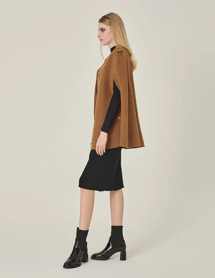 MARYLING Jacket and Coat Camel Silk Round Collar Cape Jacket Came 8211 Women MARYLING Jacket and Coat Camel Silk Round Collar Cape Jacket Came 8211 Women