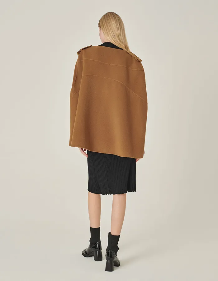 MARYLING Jacket and Coat Camel Silk Round Collar Cape Jacket Came 8211 Women MARYLING Jacket and Coat Camel Silk Round Collar Cape Jacket Came 8211 Women