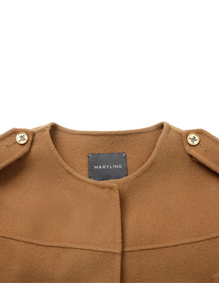 MARYLING Jacket and Coat Camel Silk Round Collar Cape Jacket Came 8211 Women MARYLING Jacket and Coat Camel Silk Round Collar Cape Jacket Came 8211 Women