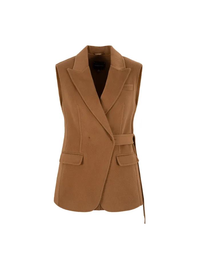 MARYLING Jacket and Coat Camel Wool SuitStyle Reversible Vest Camel 8211 Women MARYLING Jacket and Coat Camel Wool SuitStyle Reversible Vest Camel 8211 Women