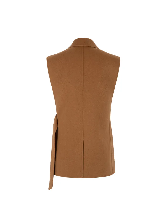 MARYLING Jacket and Coat Camel Wool SuitStyle Reversible Vest Camel 8211 Women MARYLING Jacket and Coat Camel Wool SuitStyle Reversible Vest Camel 8211 Women