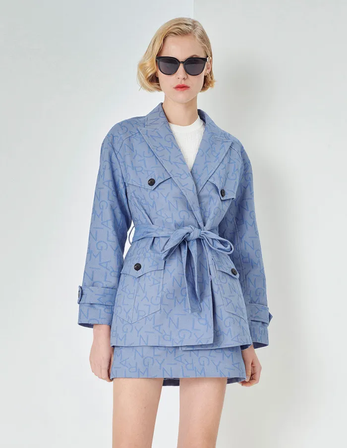 MARYLING Jacket and Coat LooseFit Light Blue With Belt Denim Coat Blue 8211 Women MARYLING Jacket and Coat LooseFit Light Blue With Belt Denim Coat Blue 8211 Women