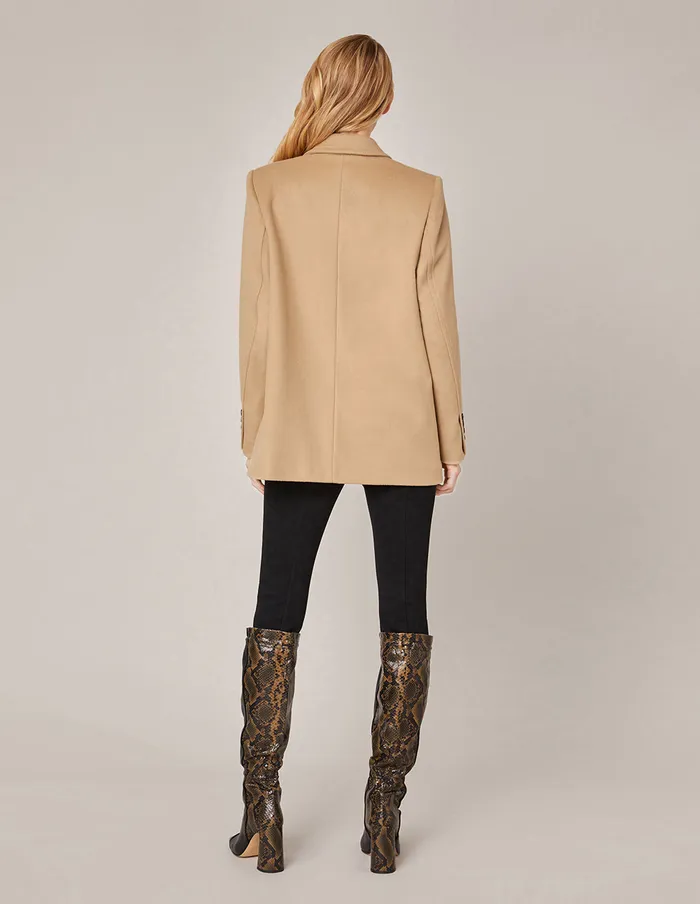 MARYLING Jacket and Coat NOTCH LAPEL DOUBLEBREASTED WOOL CASHMERE BLEND COAT Burly Wood 8211 Women MARYLING Jacket and Coat NOTCH LAPEL DOUBLEBREASTED WOOL CASHMERE BLEND COAT Burly Wood 8211 Women