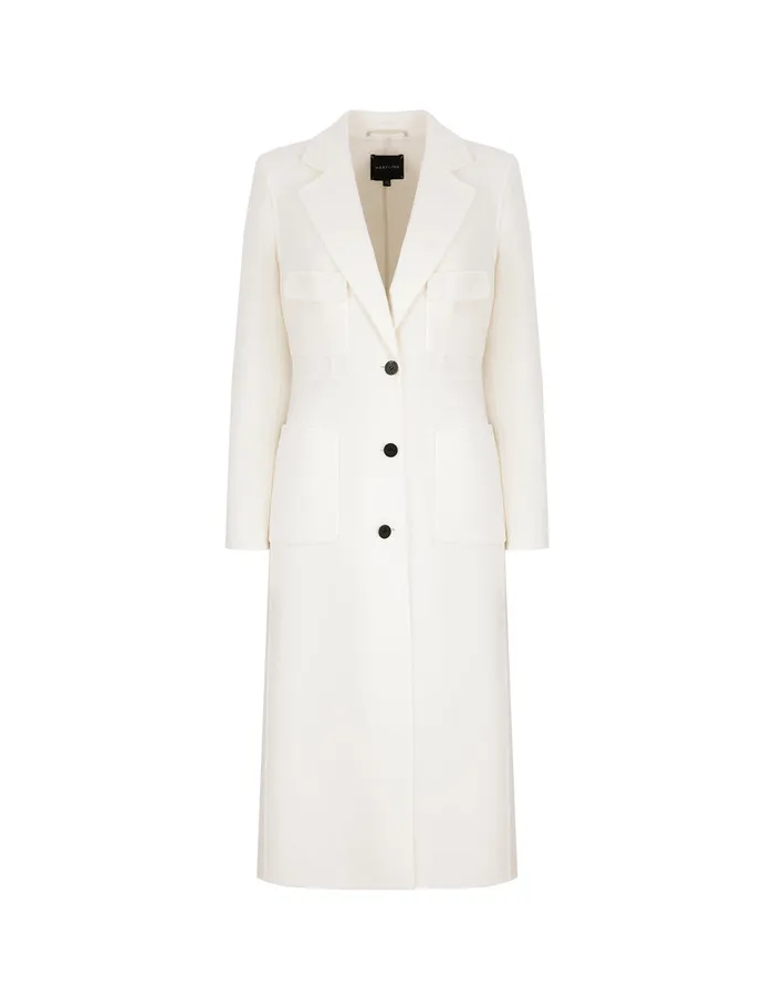 MARYLING Jacket and Coat OffWhite SingleBreasted Coat Cream 8211 Women MARYLING Jacket and Coat OffWhite SingleBreasted Coat Cream 8211 Women