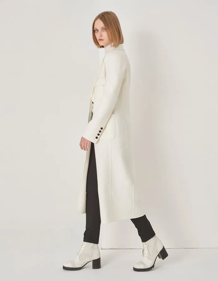 MARYLING Jacket and Coat OffWhite SingleBreasted Coat Cream 8211 Women MARYLING Jacket and Coat OffWhite SingleBreasted Coat Cream 8211 Women