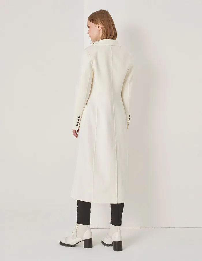MARYLING Jacket and Coat OffWhite SingleBreasted Coat Cream 8211 Women MARYLING Jacket and Coat OffWhite SingleBreasted Coat Cream 8211 Women