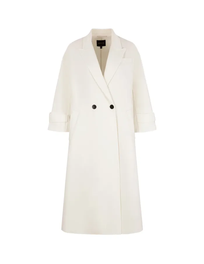 MARYLING Jacket and Coat Suit Collar Loose Fit Long Coat Cream 8211 Women MARYLING Jacket and Coat Suit Collar Loose Fit Long Coat Cream 8211 Women