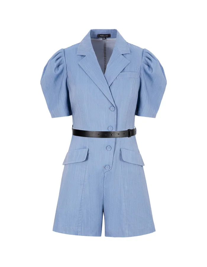 MARYLING Jumpsuits Denim Blue Vintage Puff Sleeve Jumpsuit Blue 8211 Women MARYLING Jumpsuits Denim Blue Vintage Puff Sleeve Jumpsuit Blue 8211 Women