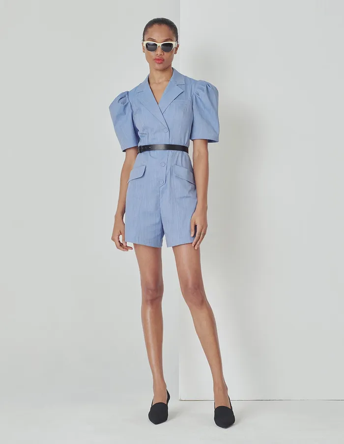 MARYLING Jumpsuits Denim Blue Vintage Puff Sleeve Jumpsuit Blue 8211 Women MARYLING Jumpsuits Denim Blue Vintage Puff Sleeve Jumpsuit Blue 8211 Women