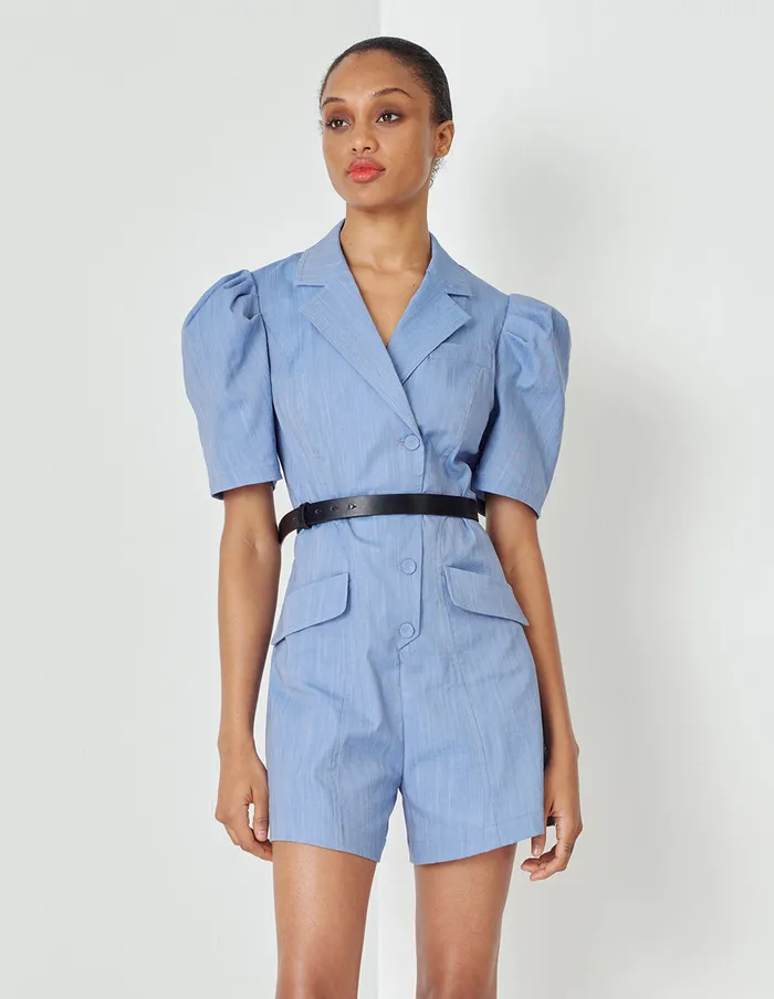 MARYLING Jumpsuits Denim Blue Vintage Puff Sleeve Jumpsuit Blue 8211 Women MARYLING Jumpsuits Denim Blue Vintage Puff Sleeve Jumpsuit Blue 8211 Women