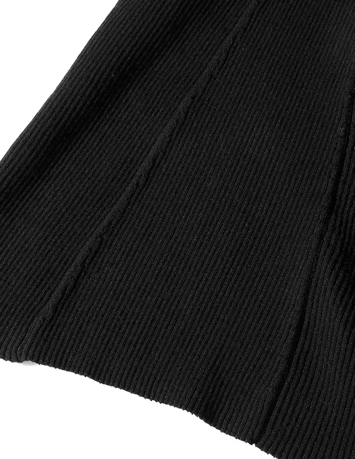 MARYLING Knit Dress Vneck Aline With Cable Knitted Dress Black 8211 Women MARYLING Knit Dress Vneck Aline With Cable Knitted Dress Black 8211 Women
