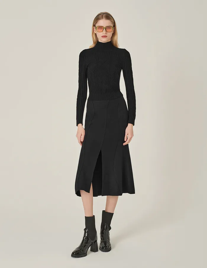 MARYLING Knitwear Black Half Turtleneck Long Sleeve Knitted Pullover Black 8211 Women MARYLING Knitwear Black Half Turtleneck Long Sleeve Knitted Pullover Black 8211 Women