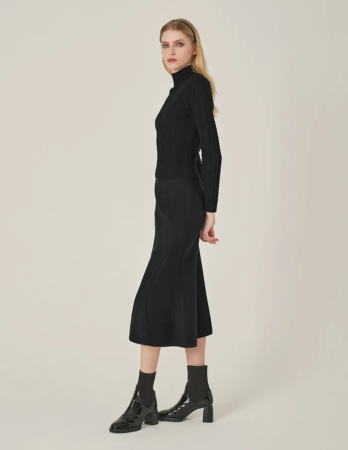 MARYLING Knitwear Black Half Turtleneck Long Sleeve Knitted Pullover Black 8211 Women MARYLING Knitwear Black Half Turtleneck Long Sleeve Knitted Pullover Black 8211 Women