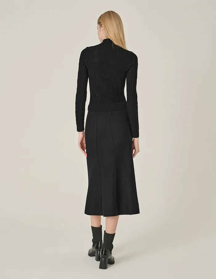 MARYLING Knitwear Black Half Turtleneck Long Sleeve Knitted Pullover Black 8211 Women MARYLING Knitwear Black Half Turtleneck Long Sleeve Knitted Pullover Black 8211 Women