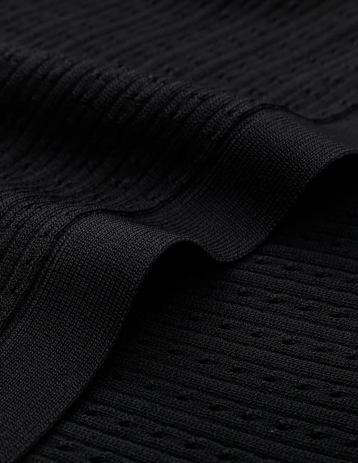 MARYLING Knitwear Black Lapel Knit Sweater Black 8211 Women MARYLING Knitwear Black Lapel Knit Sweater Black 8211 Women