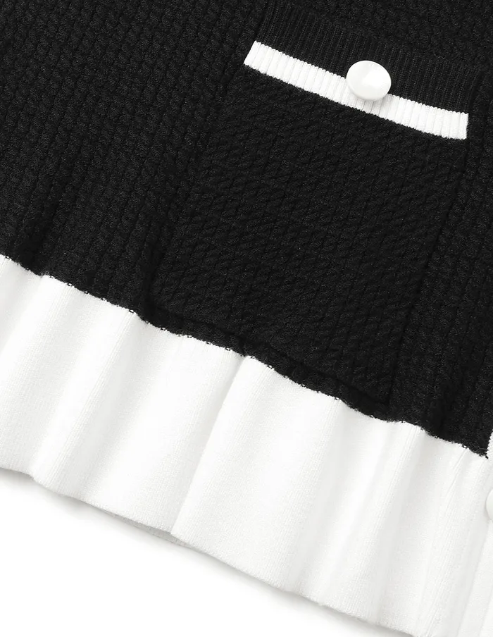 MARYLING Knitwear Black Ruffled Knitted Cardigan Monochrome 8211 Women MARYLING Knitwear Black Ruffled Knitted Cardigan Monochrome 8211 Women