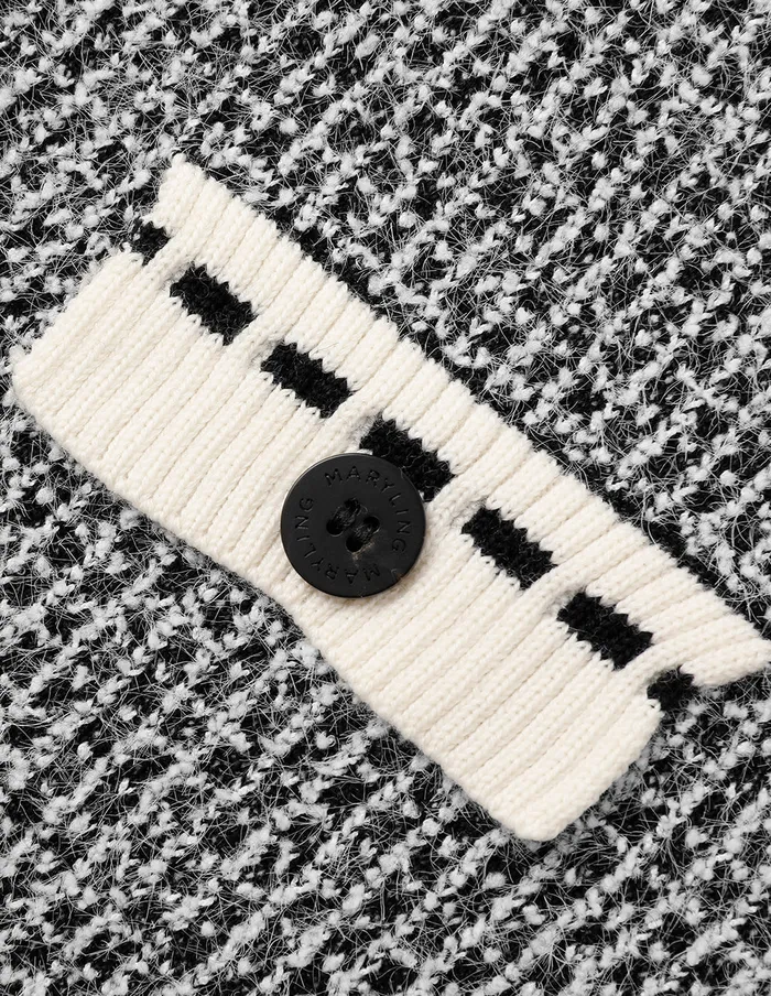 MARYLING Knitwear CrewNeck LongSleeve Cropped MultiPockets Wool Knitted Cardigan Monochrome 8211 Women MARYLING Knitwear CrewNeck LongSleeve Cropped MultiPockets Wool Knitted Cardigan Monochrome 8211 Women
