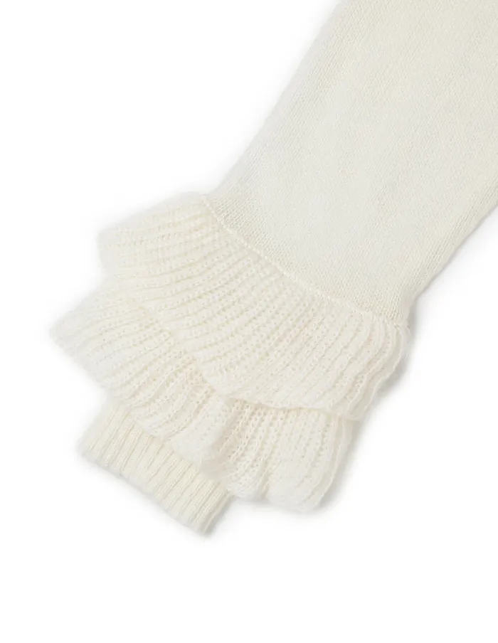 MARYLING Knitwear OffWhite VNeck Ruffled Knit Pullover Cream 8211 Women MARYLING Knitwear OffWhite VNeck Ruffled Knit Pullover Cream 8211 Women