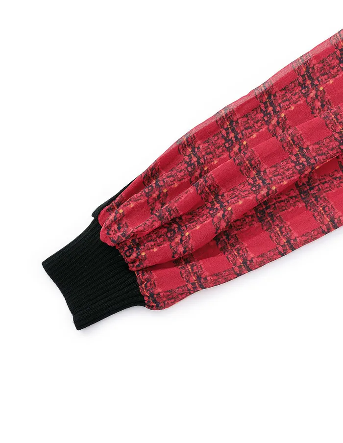 MARYLING Knitwear Red And Black Plaid Turtleneck Black Print Pullover Checks 8211 Women MARYLING Knitwear Red And Black Plaid Turtleneck Black Print Pullover Checks 8211 Women