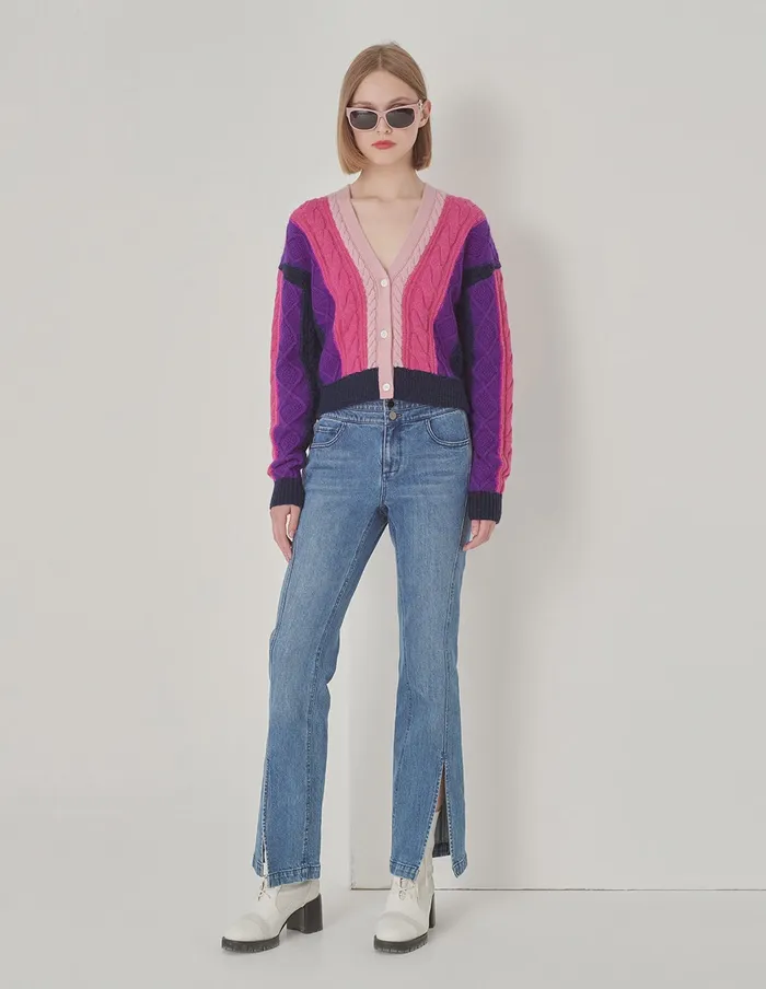 MARYLING Knitwear Rose Pink Gradient Knitted Cardigan Pink 8211 Women MARYLING Knitwear Rose Pink Gradient Knitted Cardigan Pink 8211 Women