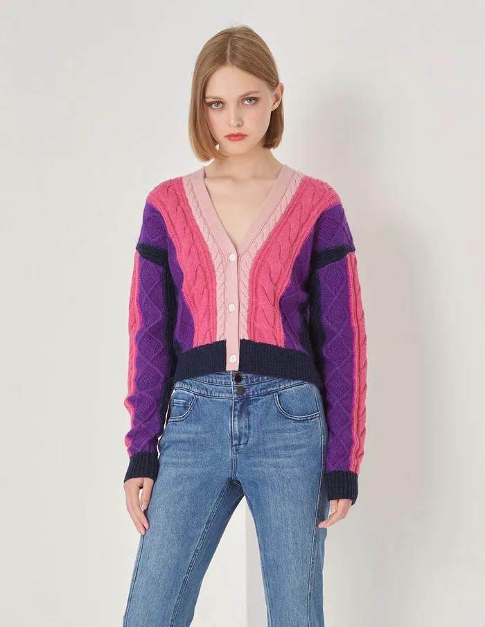 MARYLING Knitwear Rose Pink Gradient Knitted Cardigan Pink 8211 Women MARYLING Knitwear Rose Pink Gradient Knitted Cardigan Pink 8211 Women