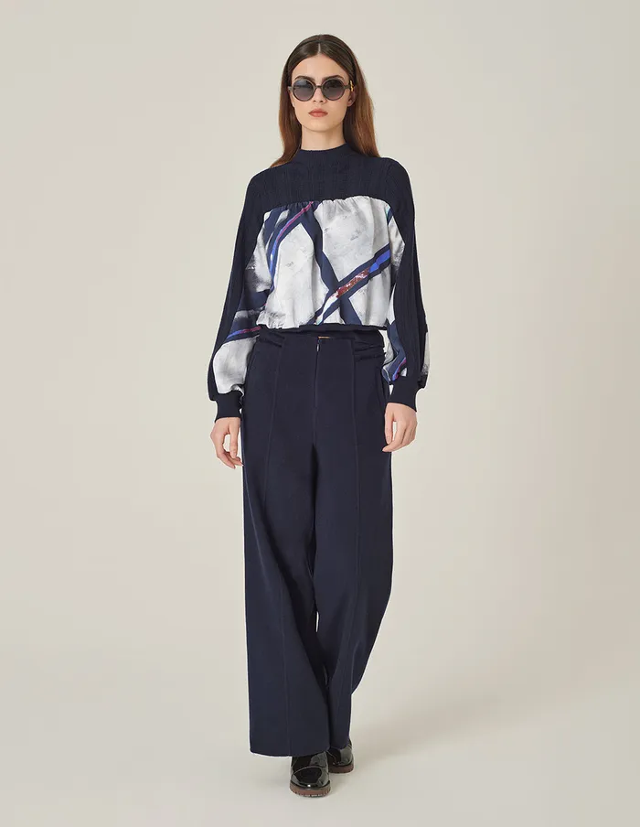 MARYLING Knitwear Round Neck Knitted Pullover With Colorful Striped Print Srtipe 8211 Women